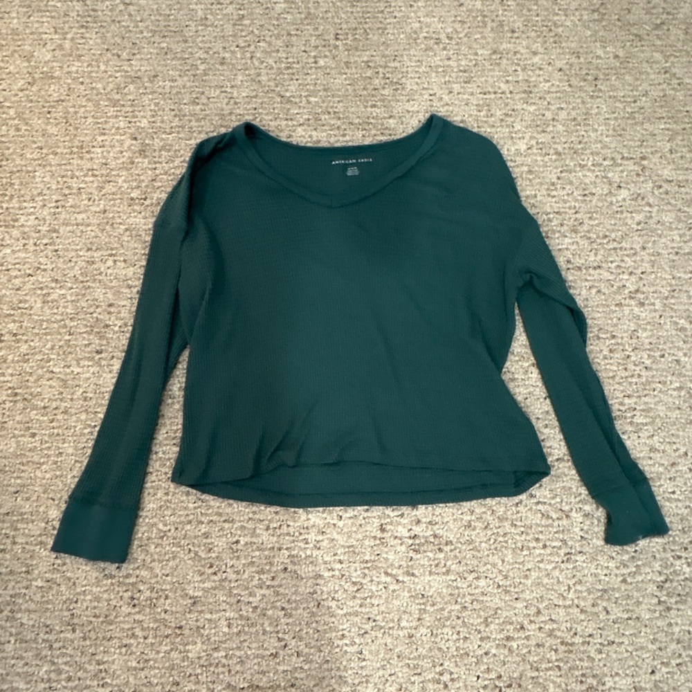 American Eagle Outfitters dark green Long Sleeve Top